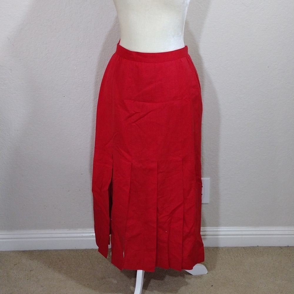 Pure Linen Red Skirt